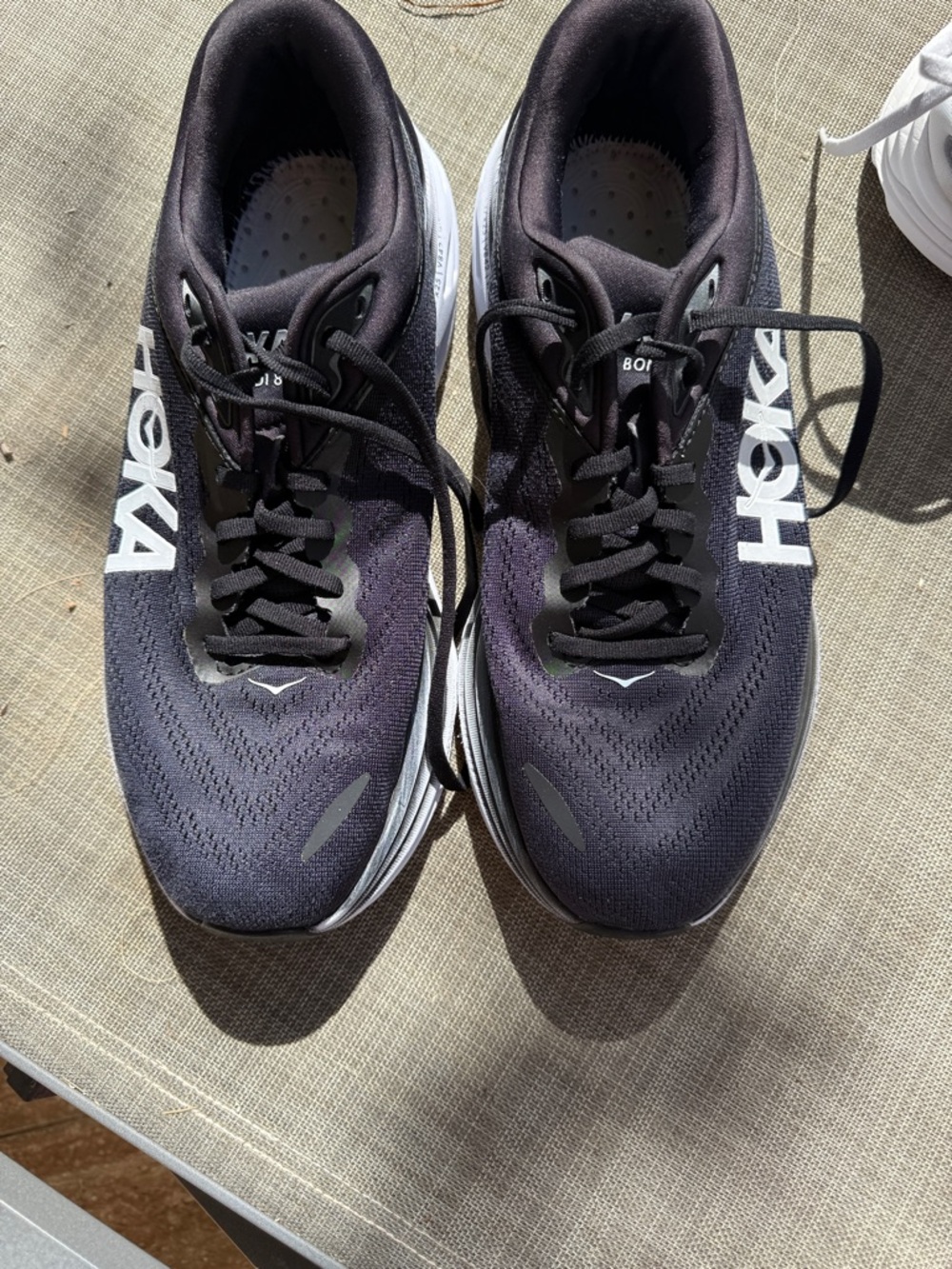 Hoka Men’s Black and White Athletic Running Shoes